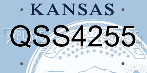 QSS4255 Kansas License Plate