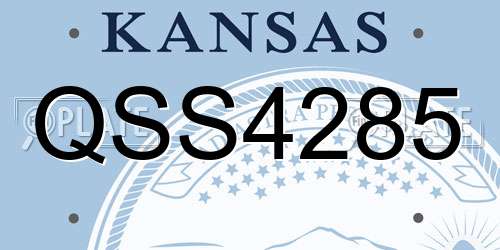 QSS4285 Kansas License Plate