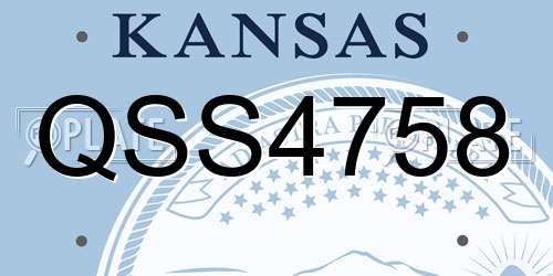 QSS4758 Kansas License Plate