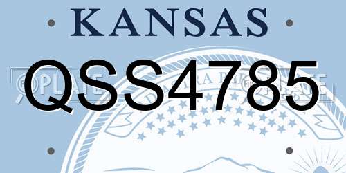 QSS4785 Kansas License Plate