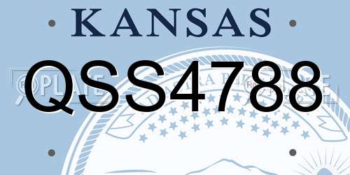 QSS4788 Kansas License Plate
