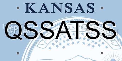 QSSATSS Kansas License Plate