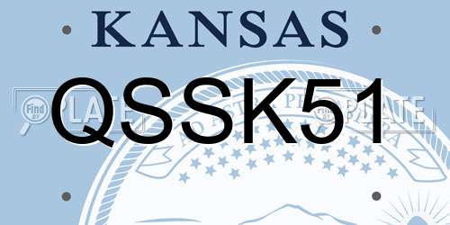 QSSK51 Kansas License Plate