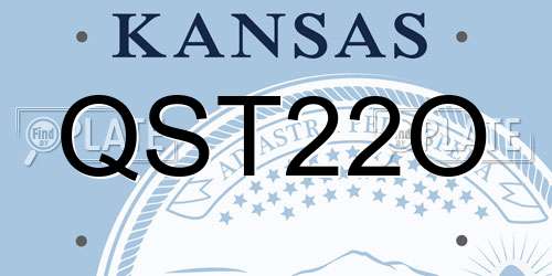 QST22O Kansas License Plate