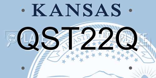QST22Q Kansas License Plate