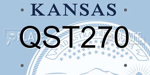 QST270 Kansas License Plate