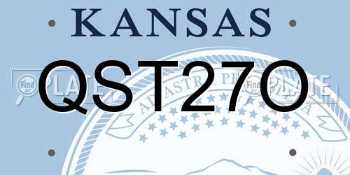 QST27O Kansas License Plate