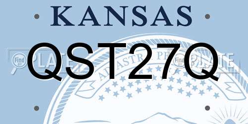 QST27Q Kansas License Plate
