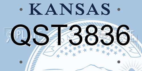 QST3836 Kansas License Plate