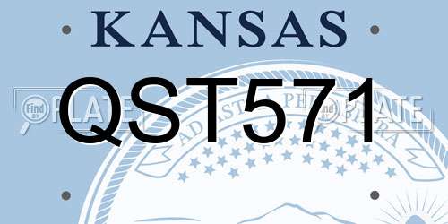 QST571 Kansas License Plate