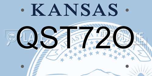 QST72O Kansas License Plate