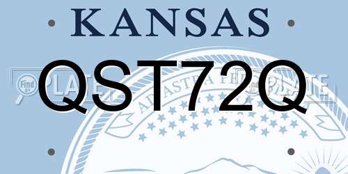 QST72Q Kansas License Plate
