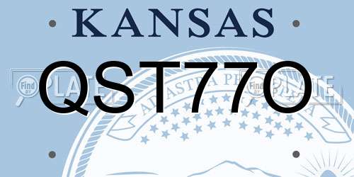 QST77O Kansas License Plate