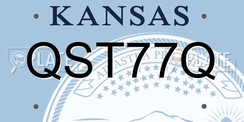 QST77Q Kansas License Plate