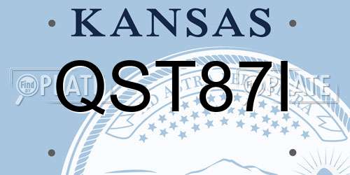 QST87I Kansas License Plate