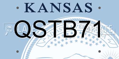QSTB71 Kansas License Plate