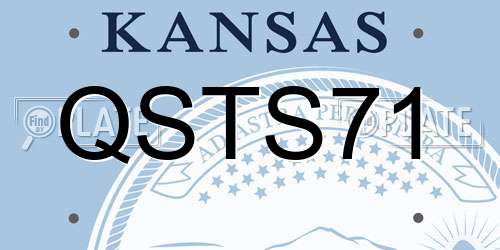 QSTS71 Kansas License Plate