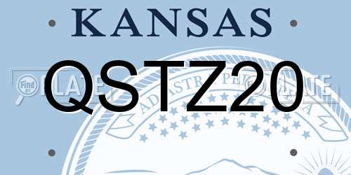 QSTZ20 Kansas License Plate