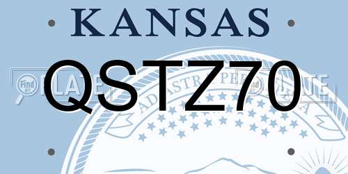 QSTZ70 Kansas License Plate