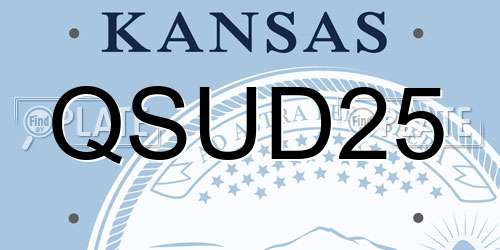 QSUD25 Kansas License Plate
