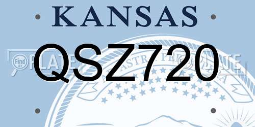 QSZ720 Kansas License Plate