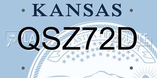 QSZ72D Kansas License Plate