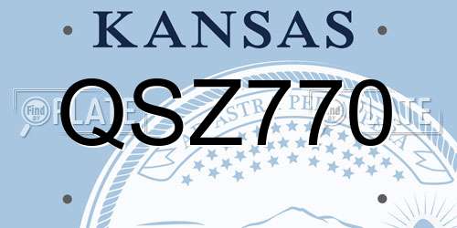 QSZ770 Kansas License Plate