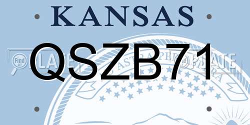QSZB71 Kansas License Plate