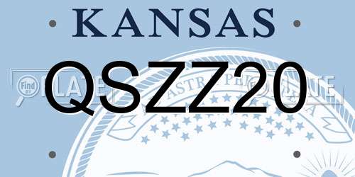 QSZZ20 Kansas License Plate