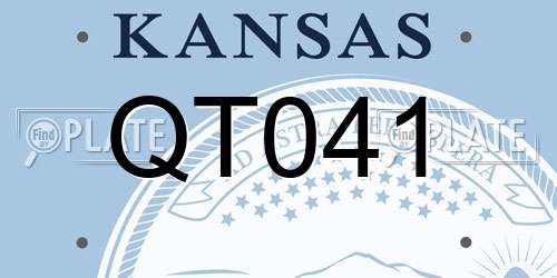 QT041 Kansas License Plate