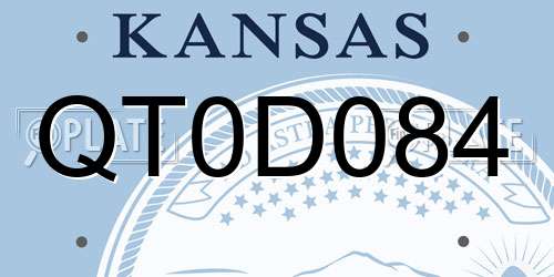QT0D084 Kansas License Plate