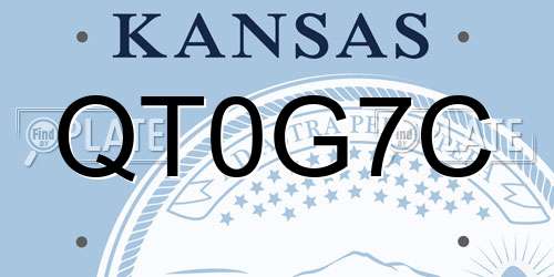 QT0G7C Kansas License Plate