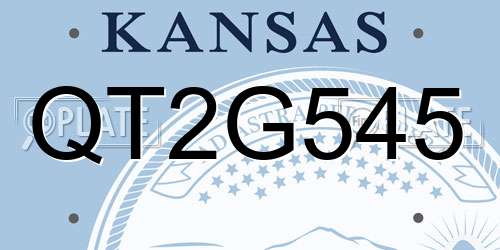 QT2G545 Kansas License Plate
