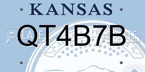 QT4B7B Kansas License Plate