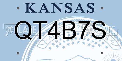 QT4B7S Kansas License Plate
