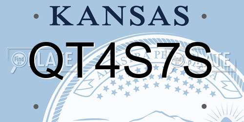 QT4S7S Kansas License Plate