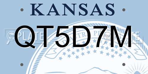 QT5D7M Kansas License Plate