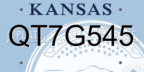 QT7G545 Kansas License Plate