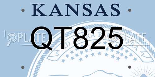 QT825 Kansas License Plate