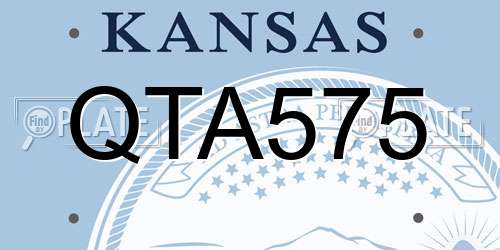 QTA575 Kansas License Plate