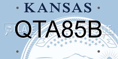 QTA85B Kansas License Plate