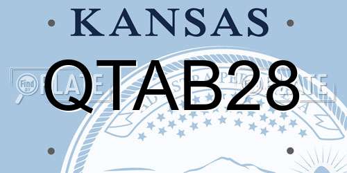 QTAB28 Kansas License Plate
