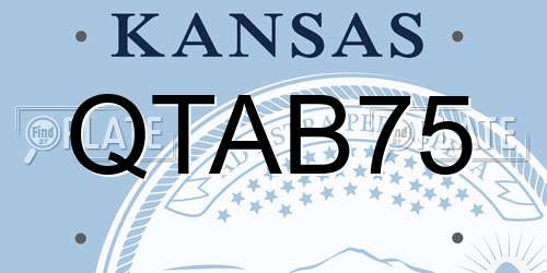 QTAB75 Kansas License Plate