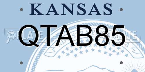 QTAB85 Kansas License Plate
