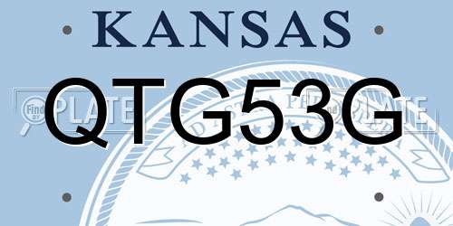 QTG53G Kansas License Plate