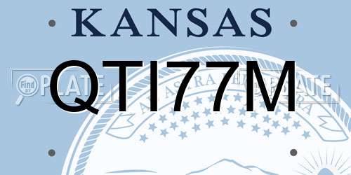 QTI77M Kansas License Plate