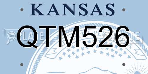 QTM526 Kansas License Plate