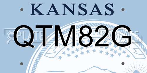 QTM82G Kansas License Plate