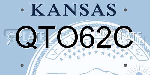 QTO62C Kansas License Plate
