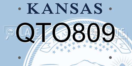 QTO809 Kansas License Plate